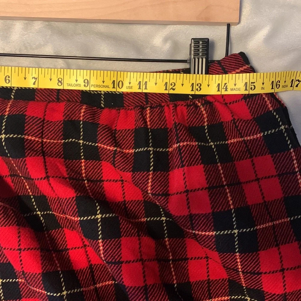 Pendleton size 16 p wool red black yellow scotch plaid tartan midi skirt vintage - Picture 5 of 10